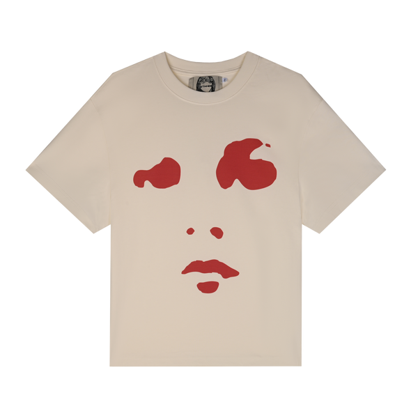 RED LOGO CREAM TSHIRT
