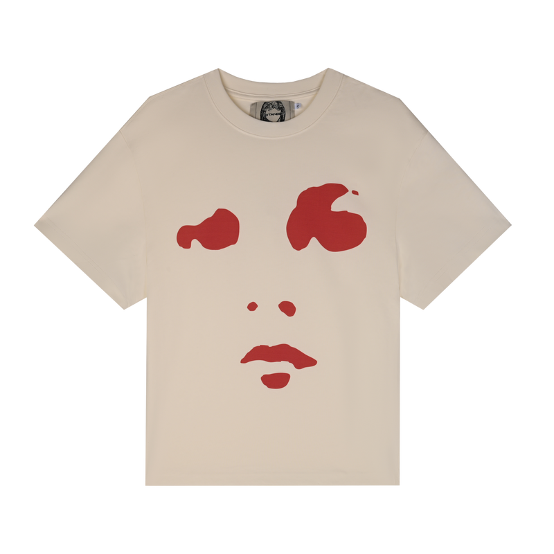RED LOGO CREAM TSHIRT